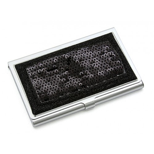 Business Card Holder - Sequined - Black - CH-GCH1284B 